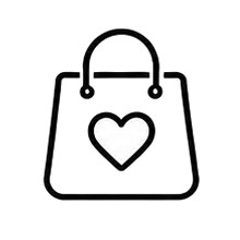 Icon einer Einkaufstasche mit Herz